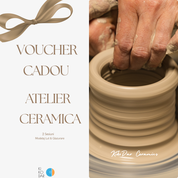 Voucher cadou pentru atelier de ceramică KikoDar – sesiune de modelare și glazurare lut